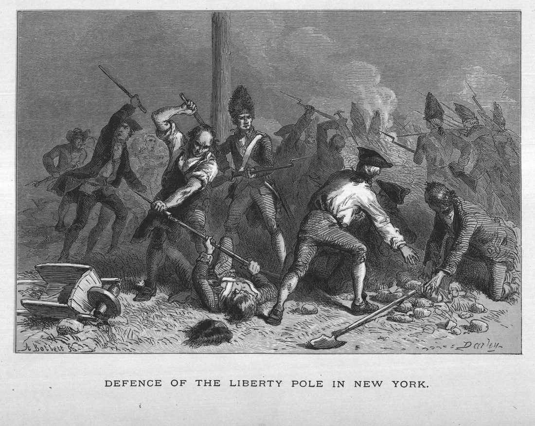 Defence of the Liberty Pole in New York.