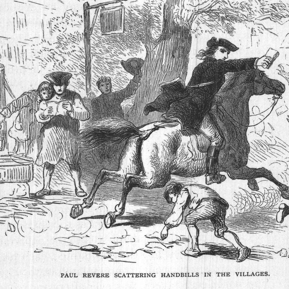 Paul Revere Scattering Handbills in the Villages.