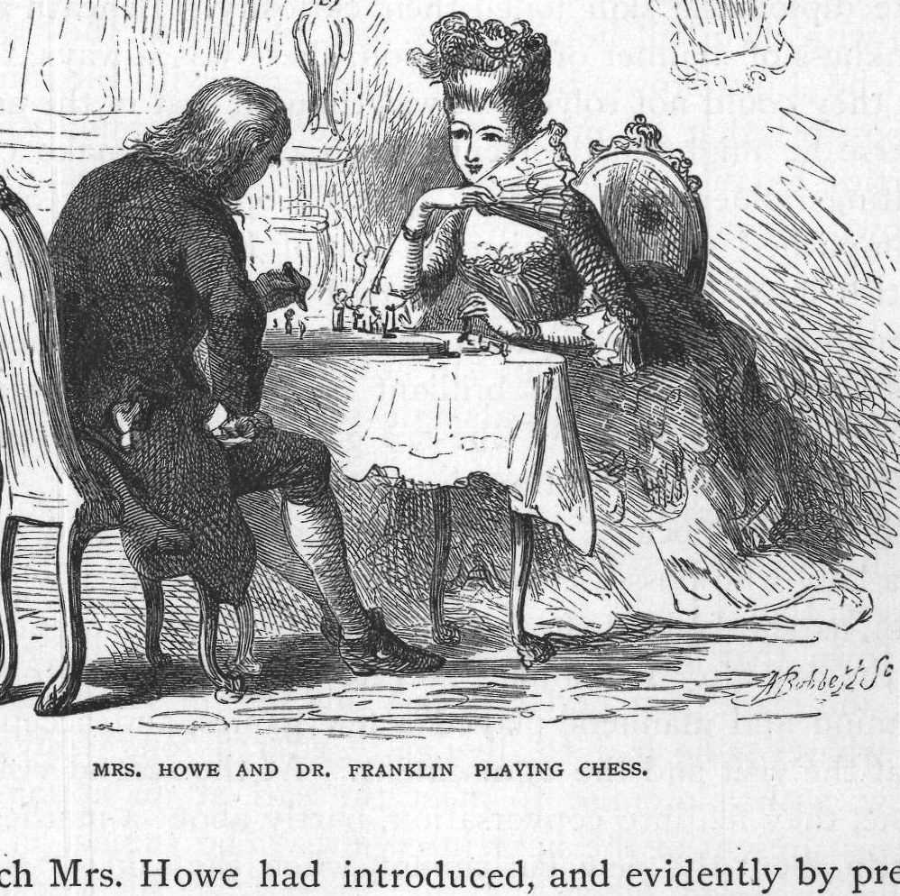Mrs. Howe and Dr. Franklin Playing Chess.