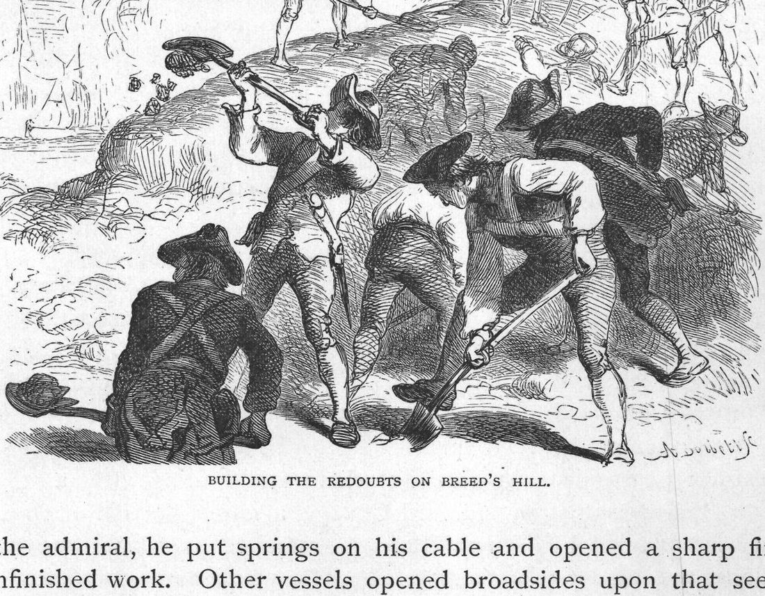 Building the Redoubts on Breed's Hill.