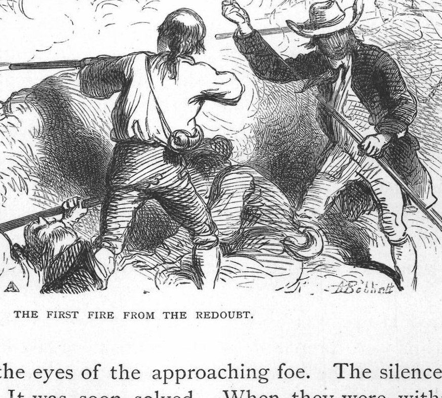 The First Fire from the Redoubt.