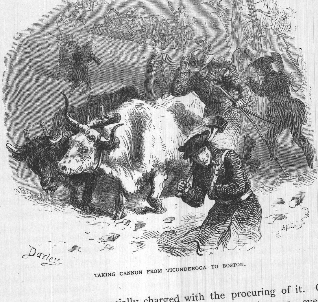 Taking Cannon from Ticonderoga to Boston.