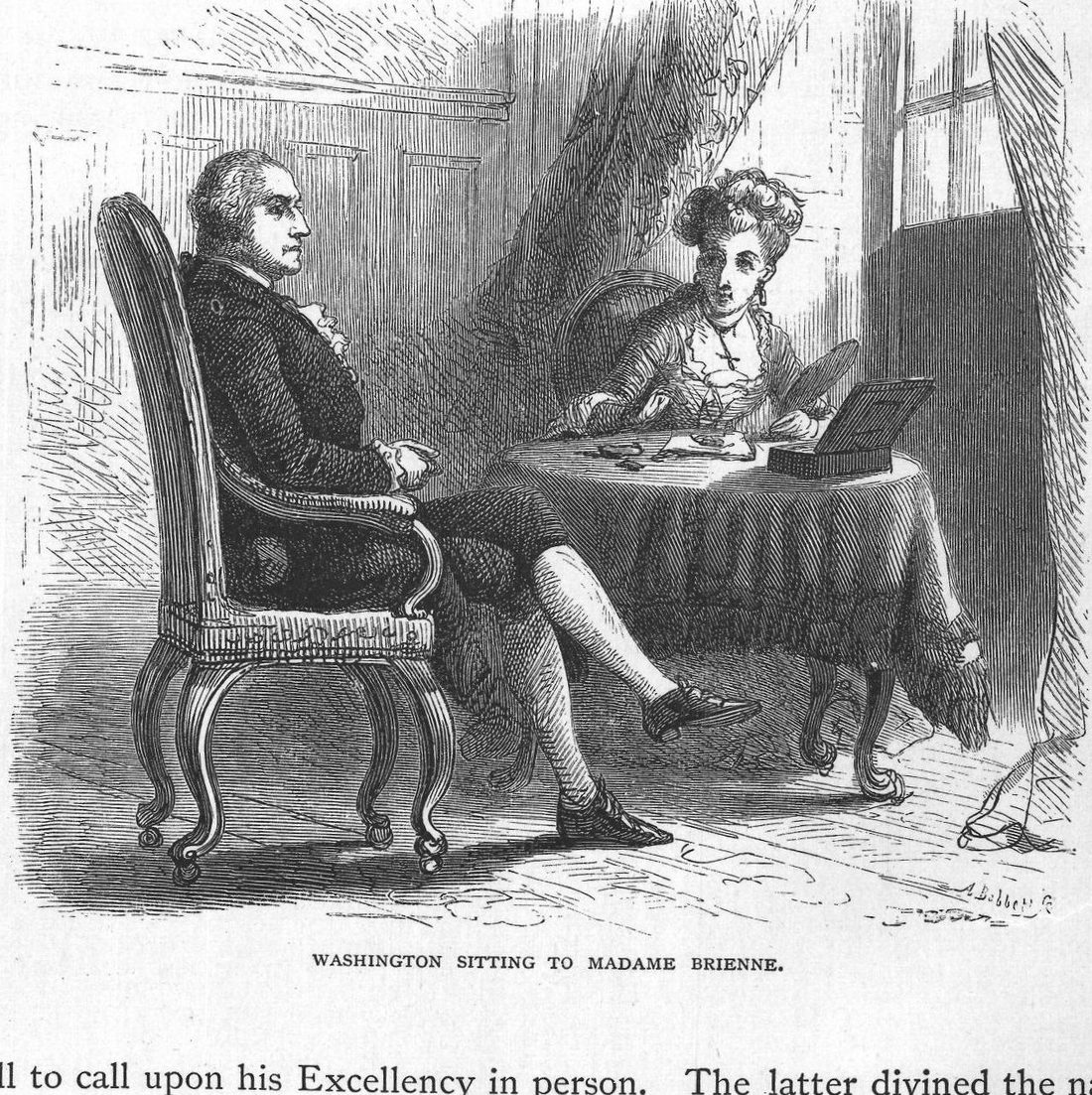 Washington Sitting to Madame Brienne.