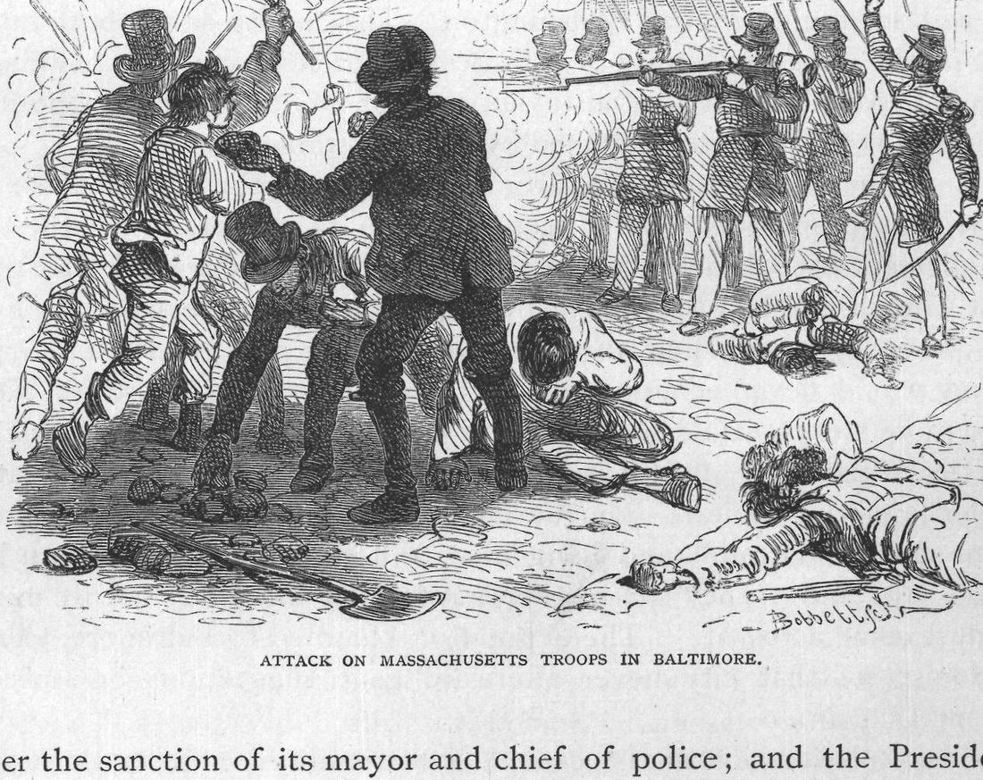 Attack on Massachusetts Troops in Baltimore.