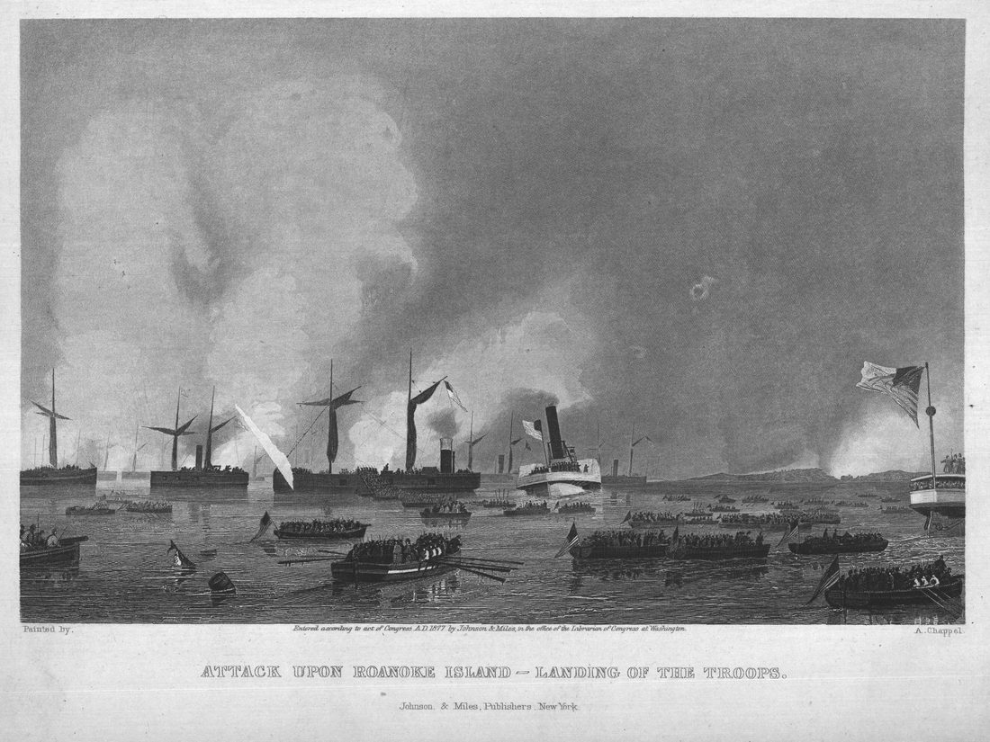 Attack Upon Roanoke Island—Landing of the Troops.