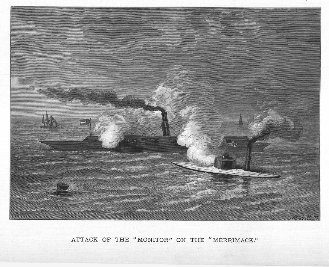 Attack of the "Monitor" on the "Merrimack."