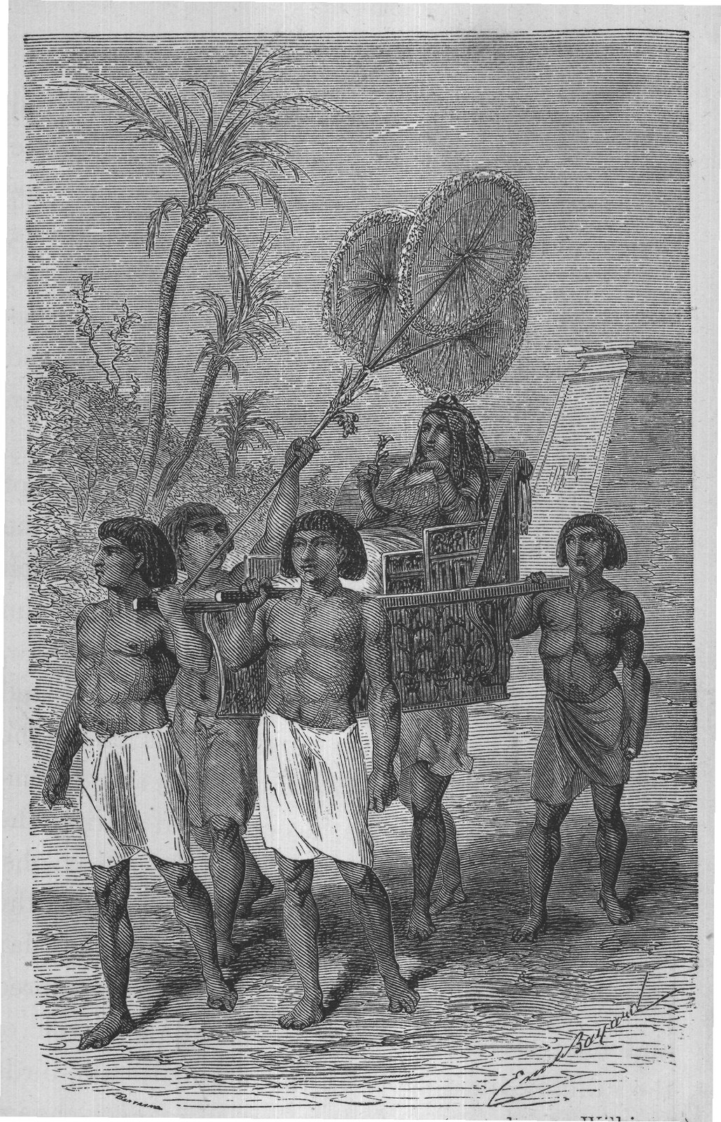 An Egyptian Princess in her palanquin (according to Wilkinson).