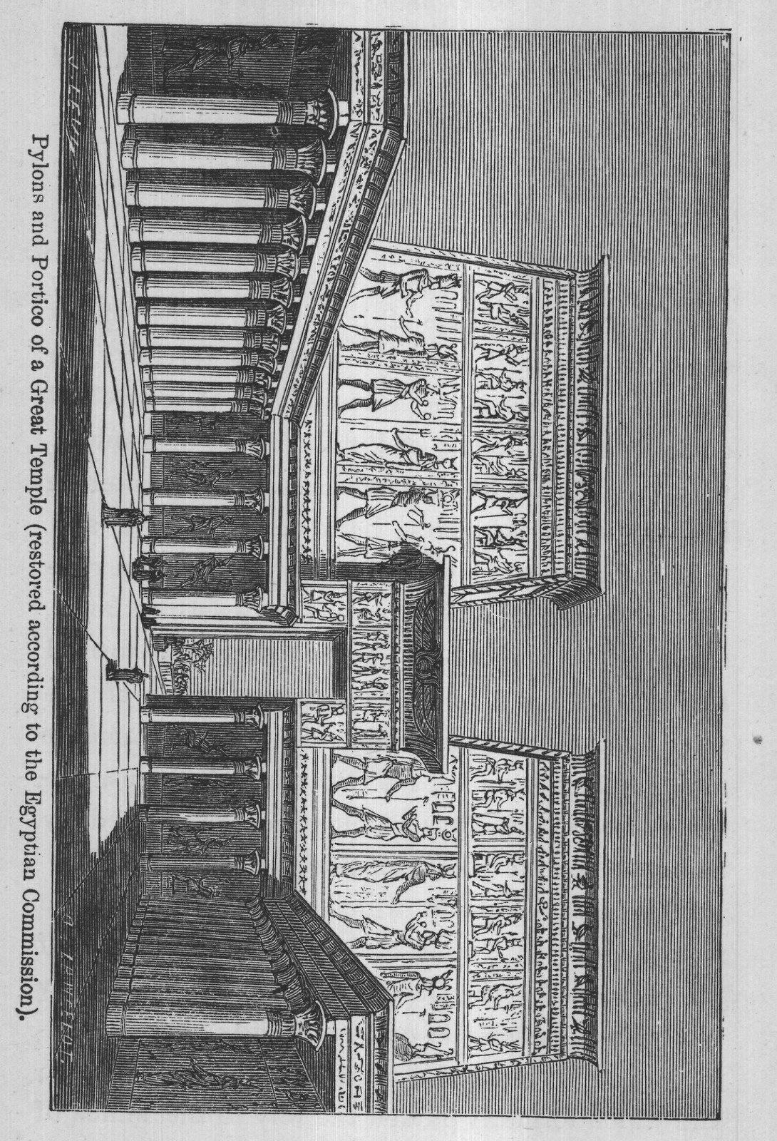 Pylons and Portico of a Great Temple (restored according to the Egyptian Commission).