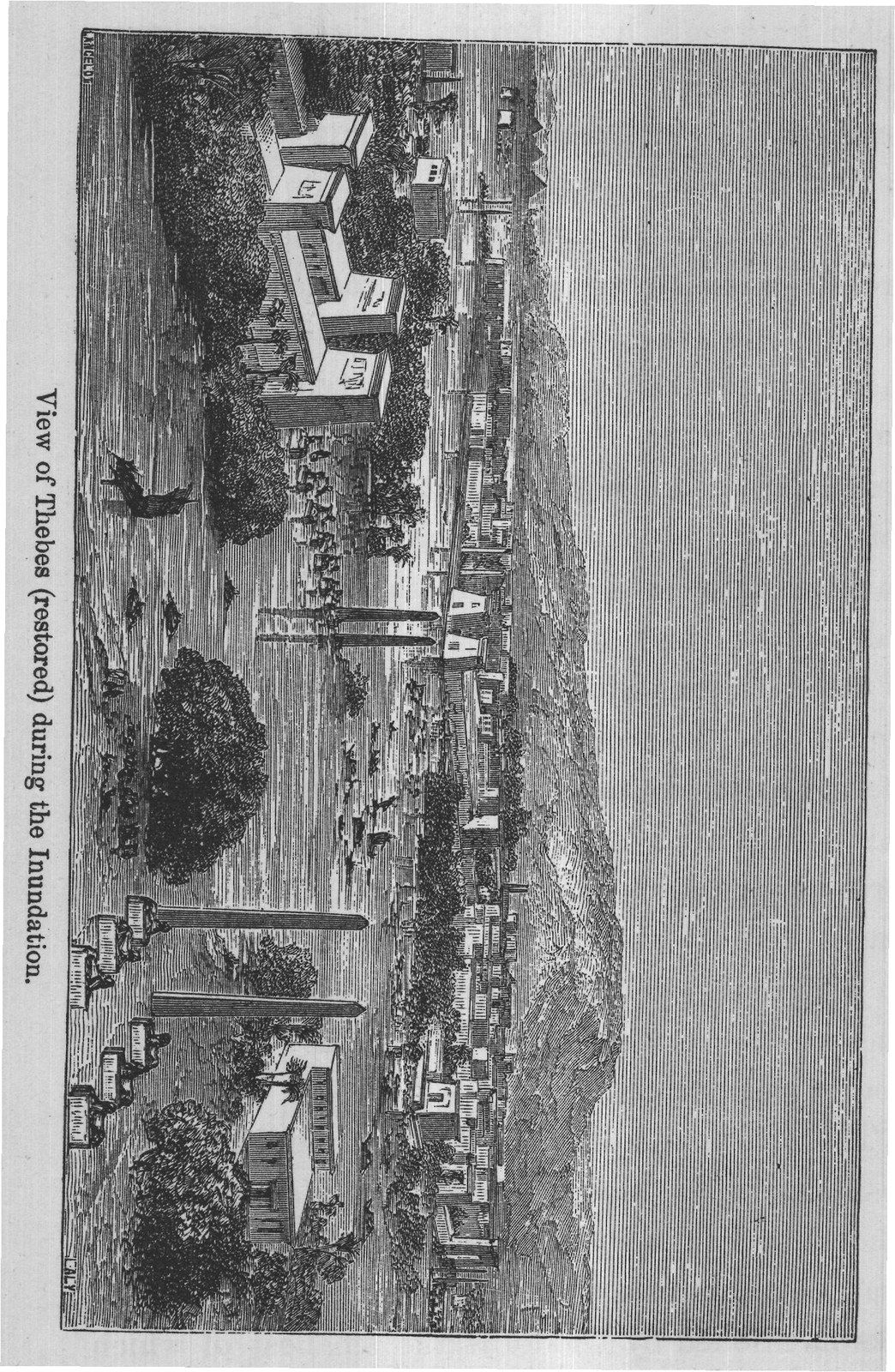 View of Thebes (restored) during the Inundation.