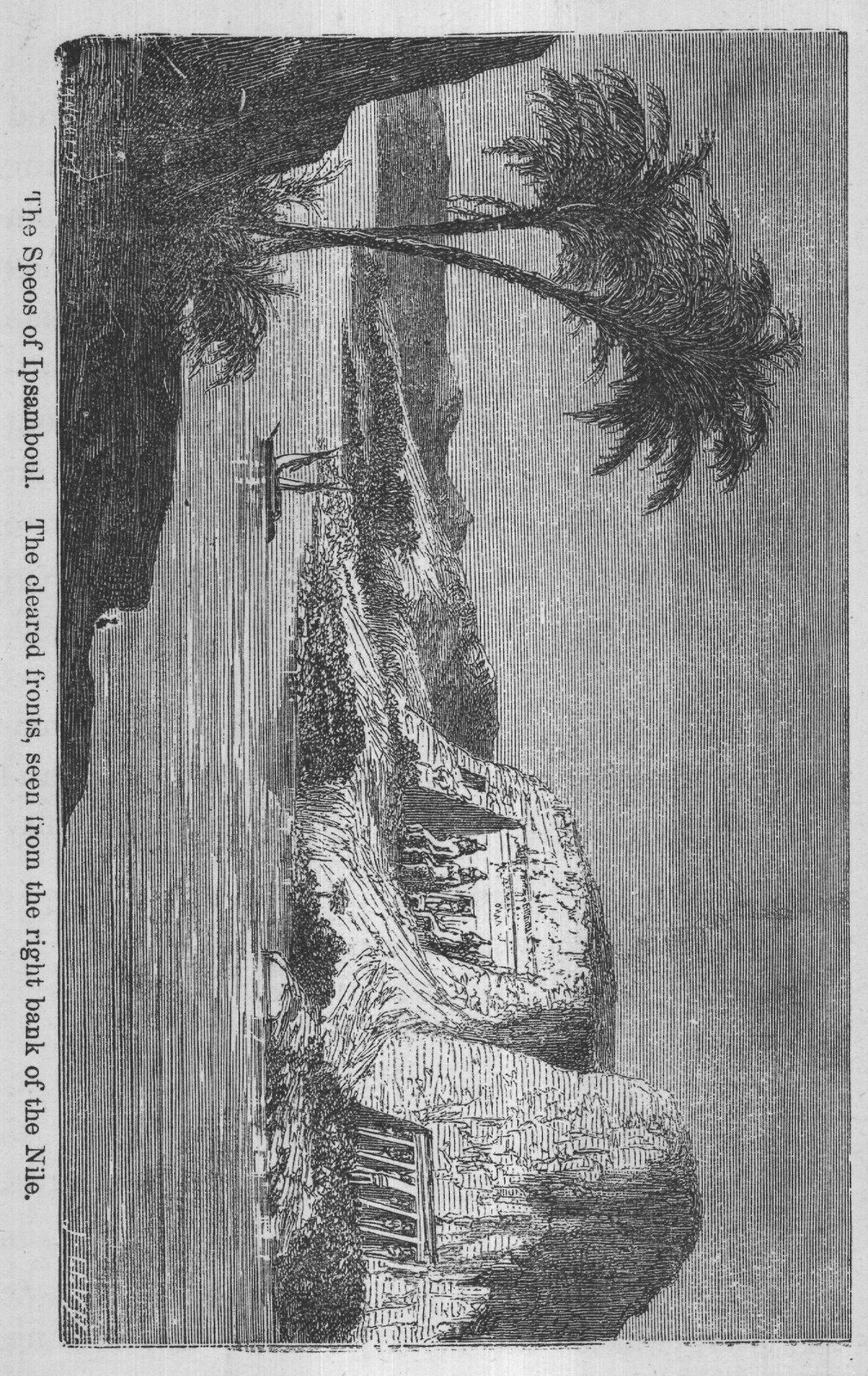 The Speos of Ipsamboul. The cleared fronts, seen from the right bank of the Nile.