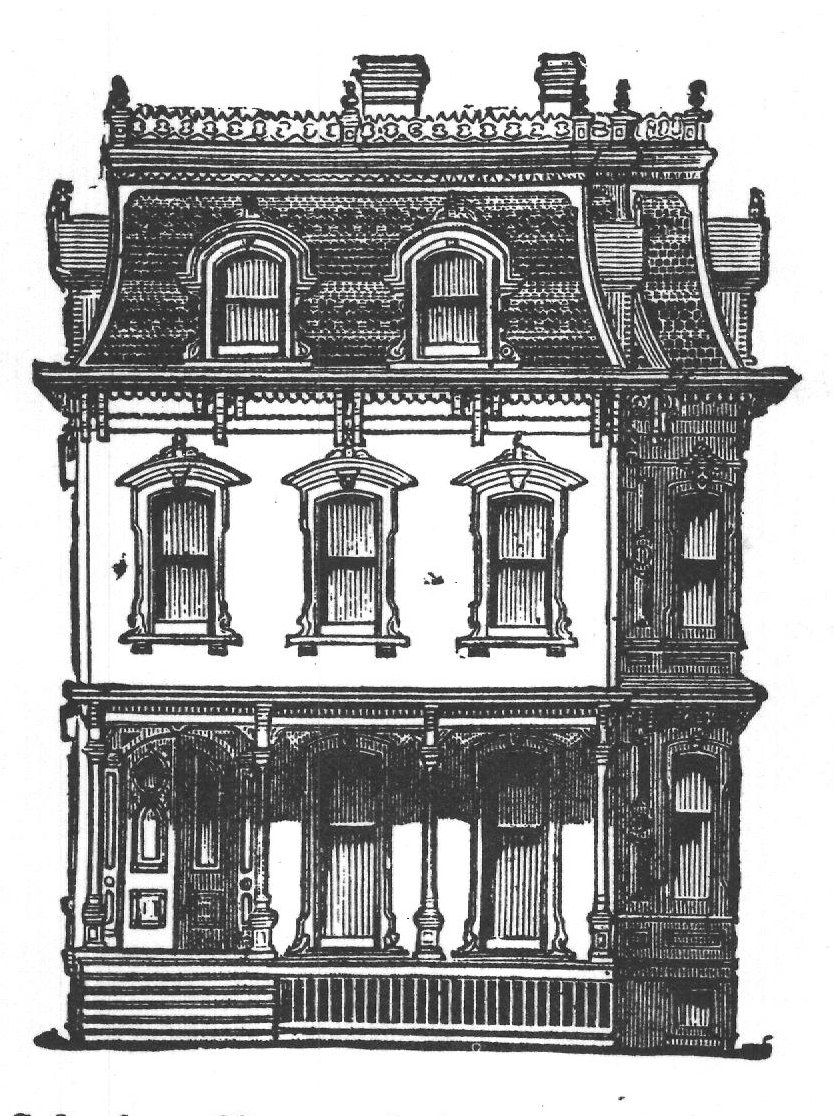 Reduced Elevation of Suburban House, design 1, "Supplement to Bicknell's Village
