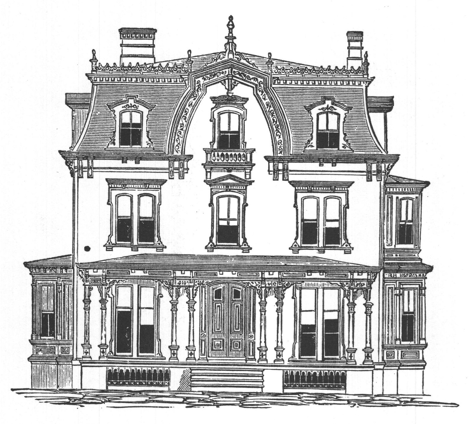 DESIGN FOR A DOUBLE HOUSE.