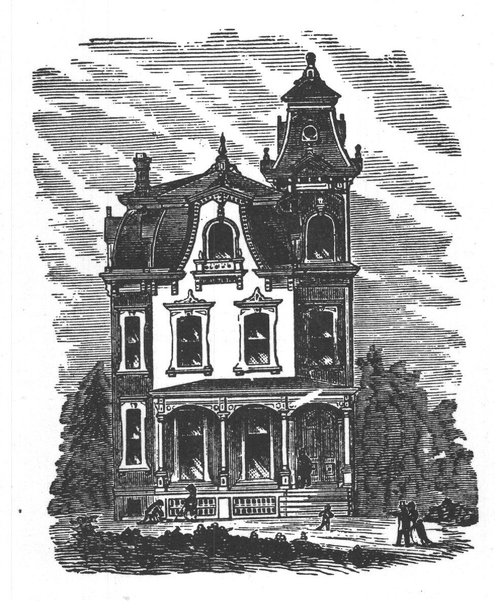 Reduced Elevation of design plate II, "Supplement to Bicknell's Village Builder," which
