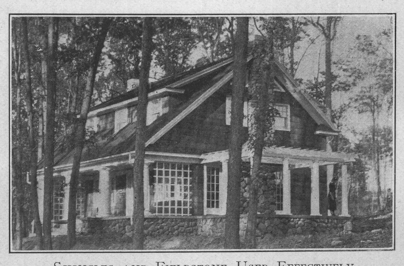 SHINGLES AND FIELDSTONE USED EFFECTIVELY.