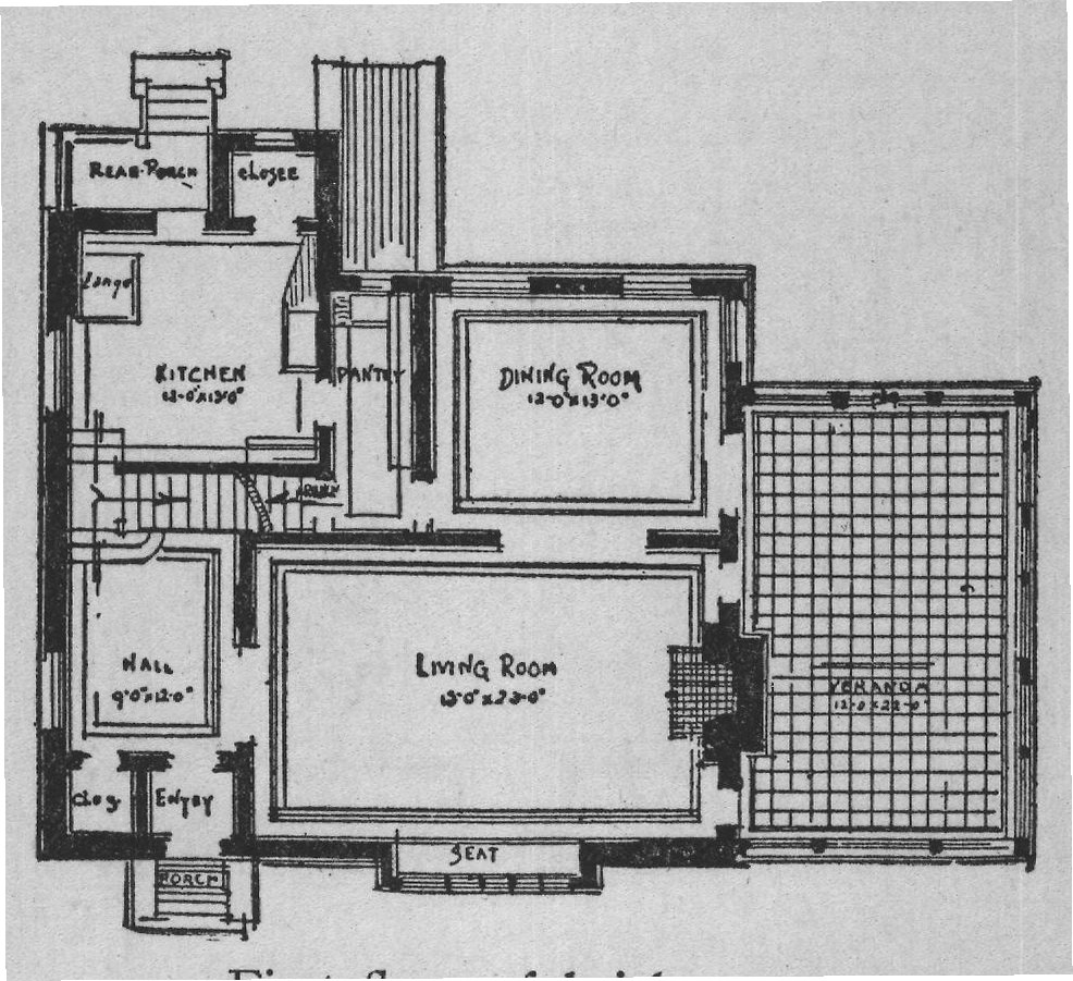 First floor of brick cottage.