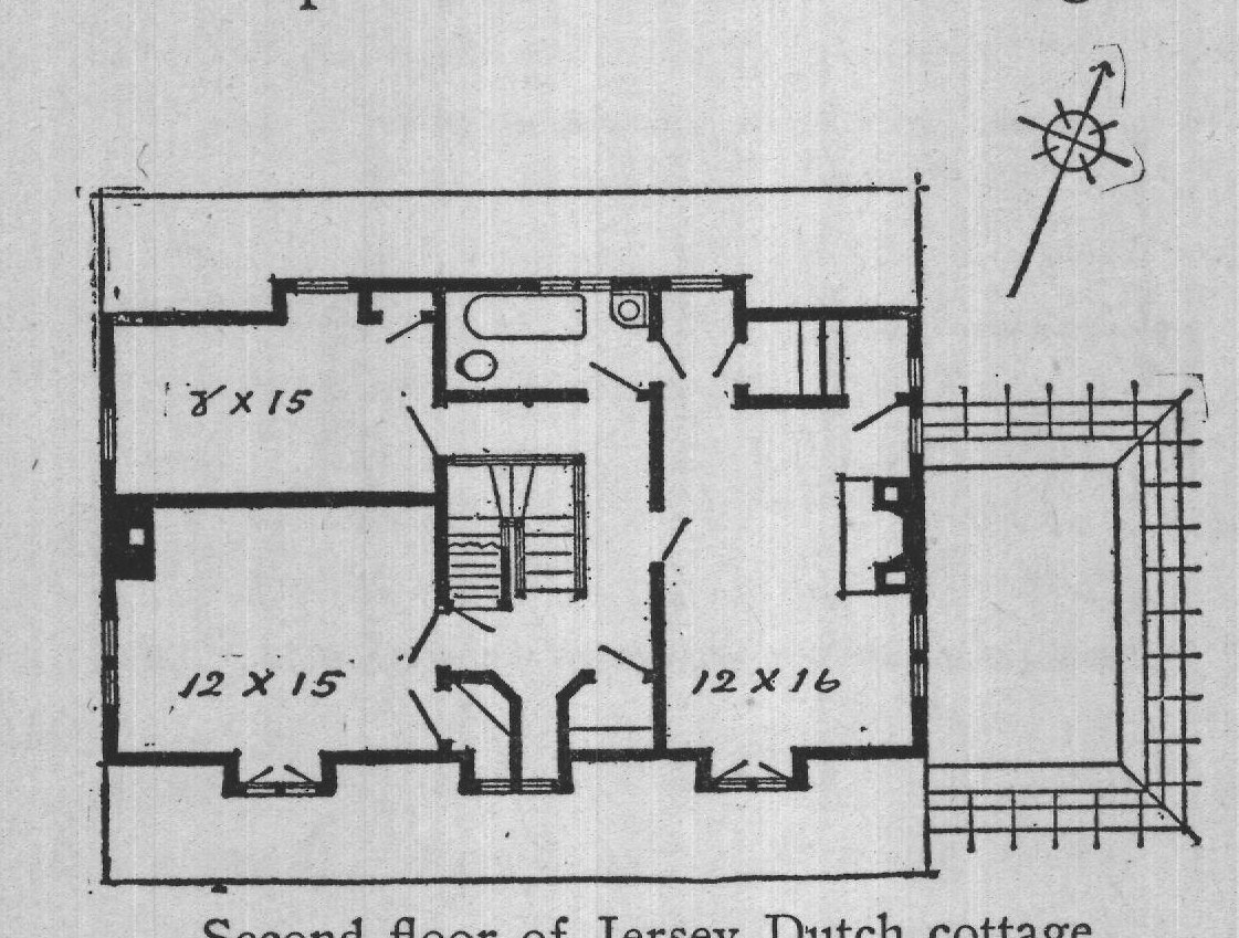 Second floor of Jersey Dutch cottage.