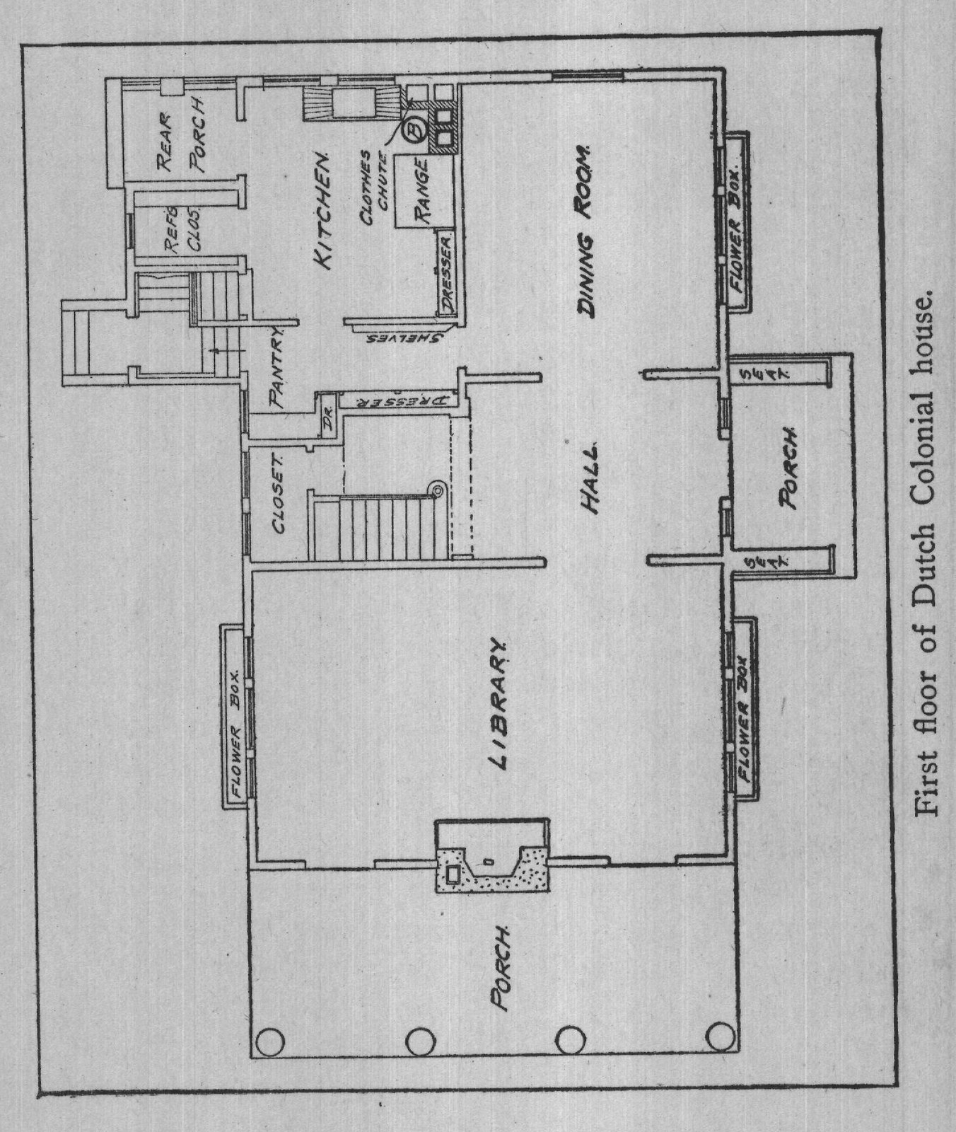 First floor of Dutch Colonial house.
