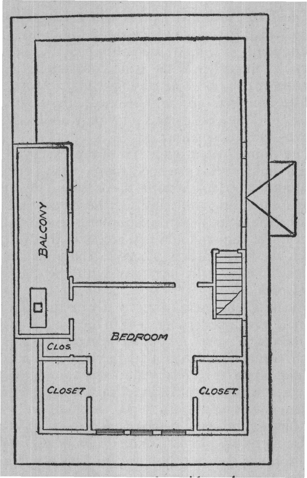 Second floor of semi-bungalow.
