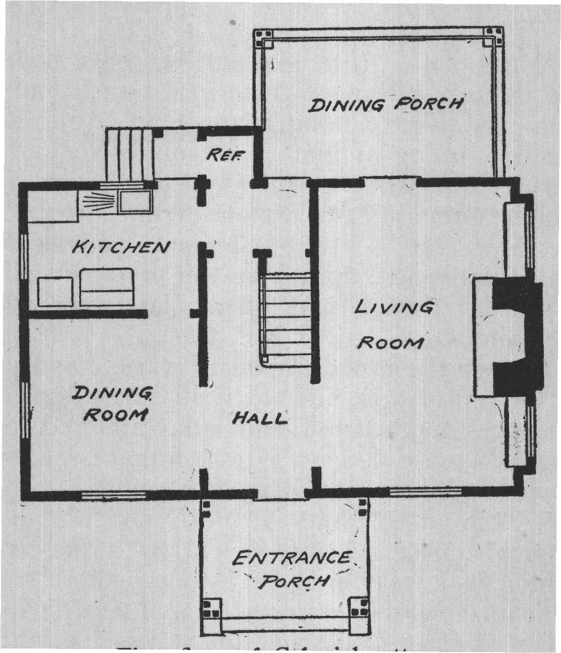 First floor of Colonial cottage.