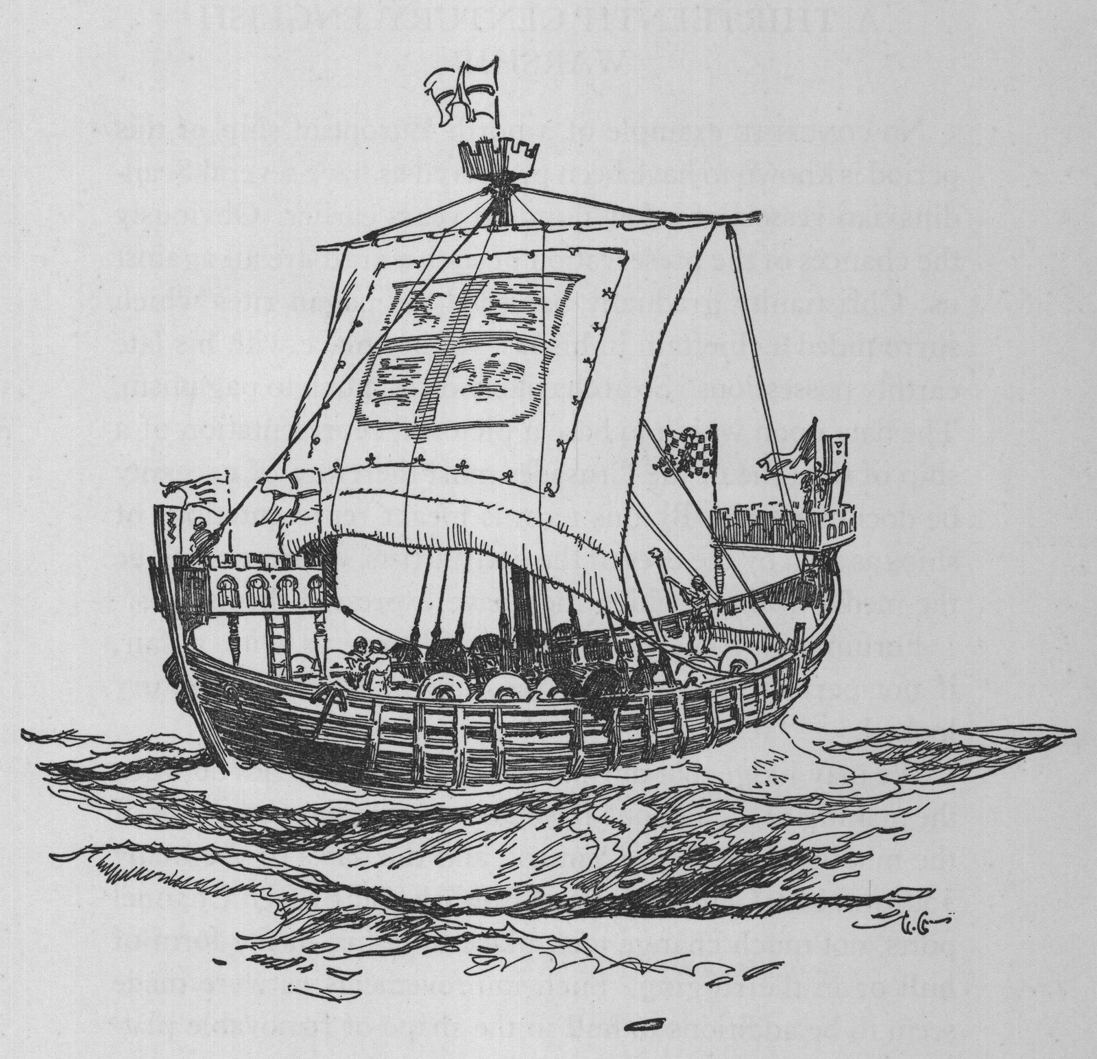 A Thirteenth Century English Warship — the plate from the book
