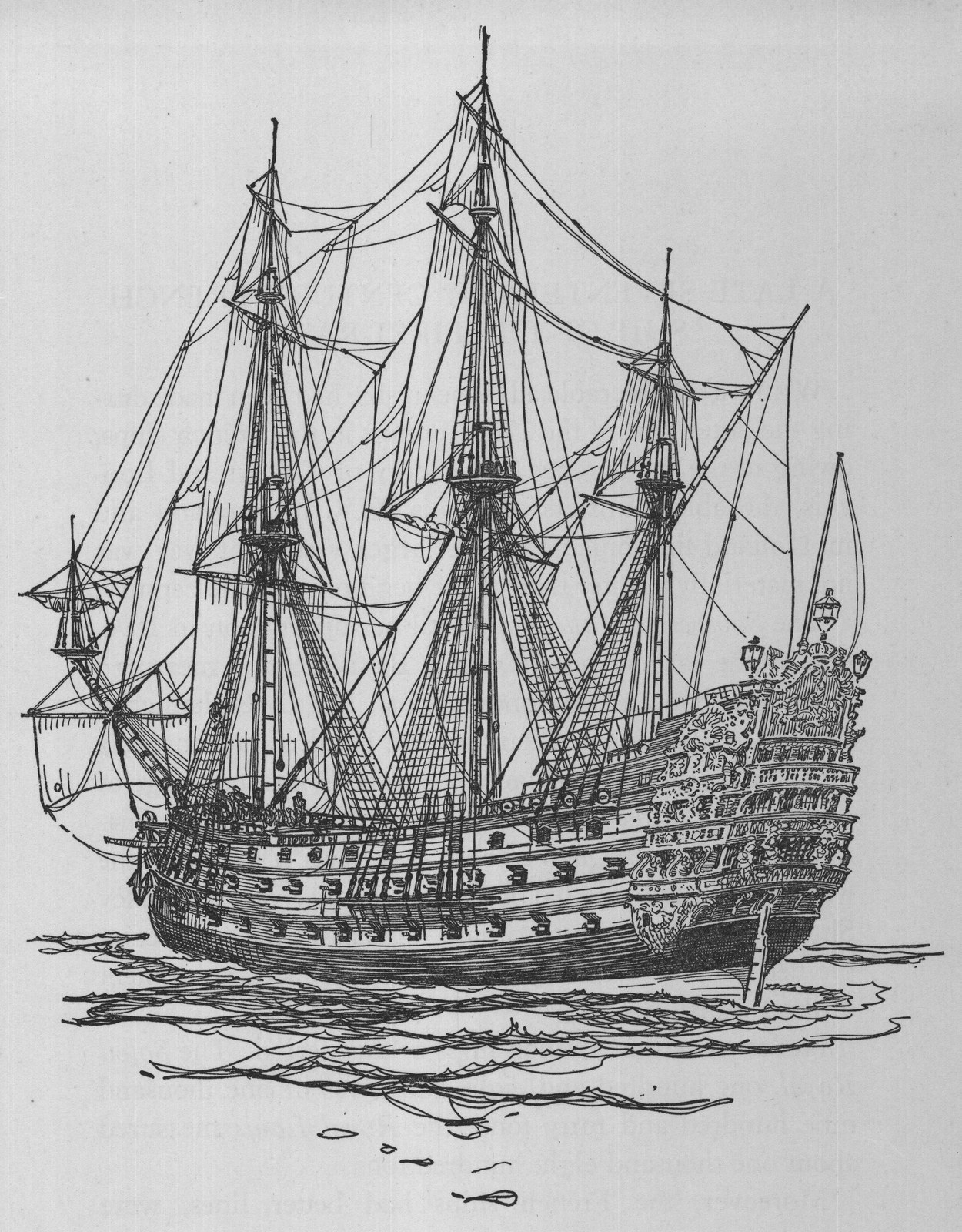 A Late Seventeenth Century French Ship of the First Rate — the plate from the book