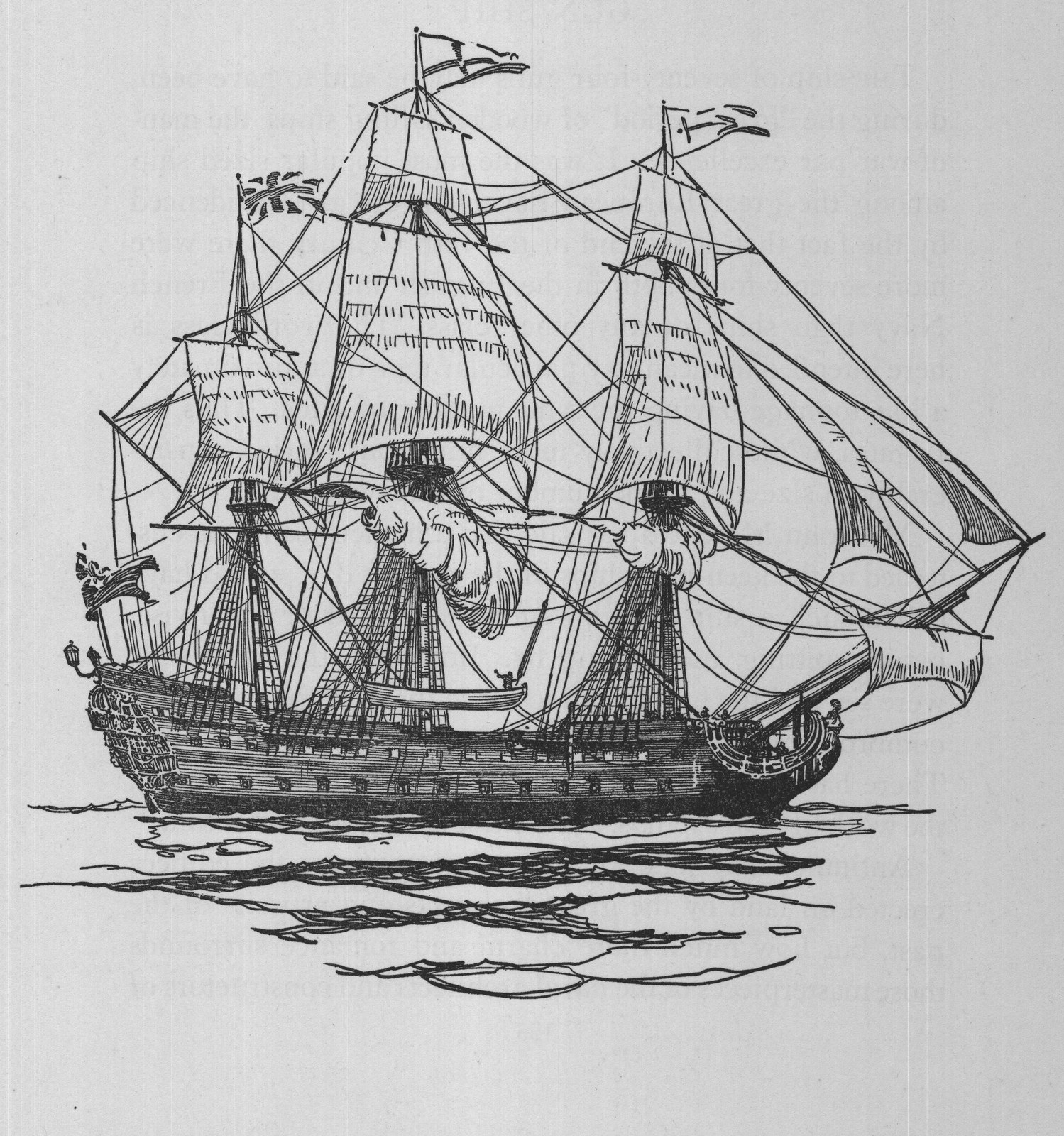 An Eighteenth Century Seventy-Four Gun Ship — the plate from the book